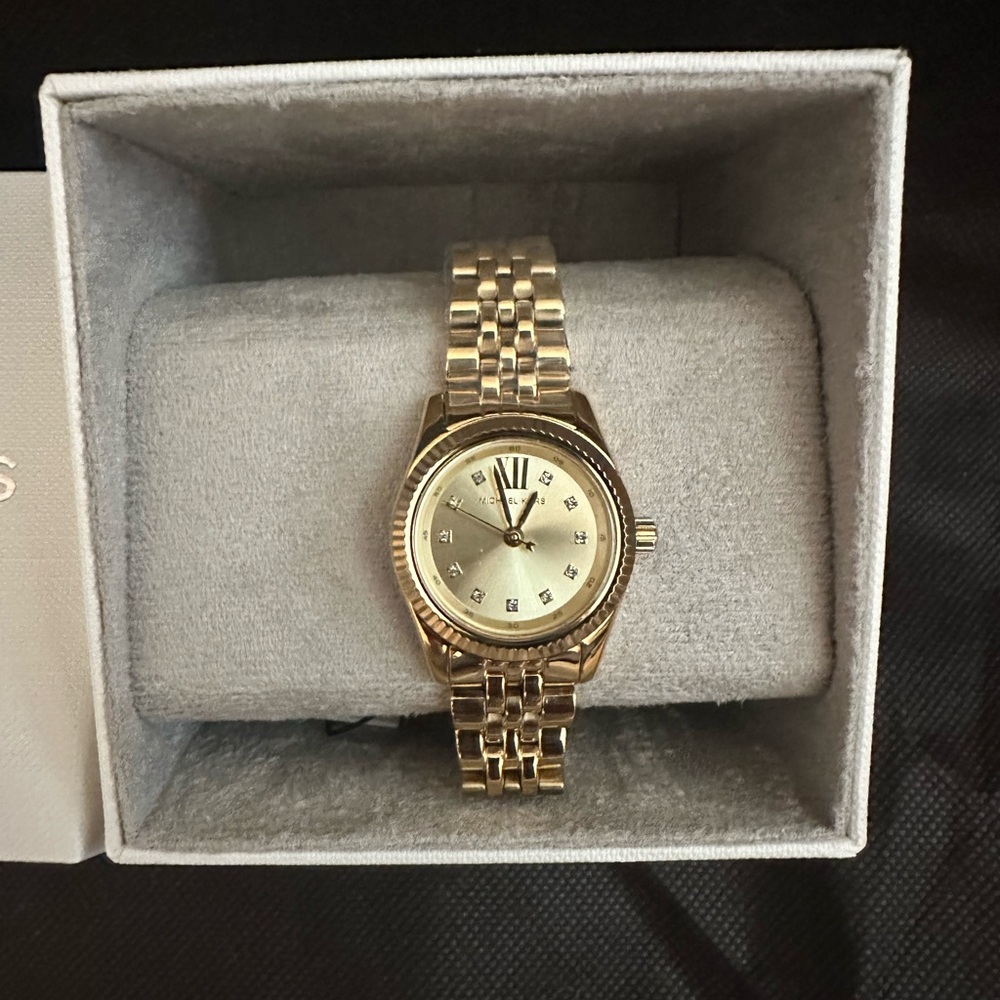 *NEW* MICHAEL Michael Kors Petite Lexington Pavé Gold-Tone Watch